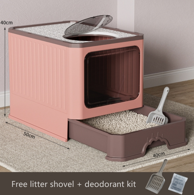 Closed Large Cat Litter Box Double Exit Deodorant And Spatter-Proof Cat Litter Box