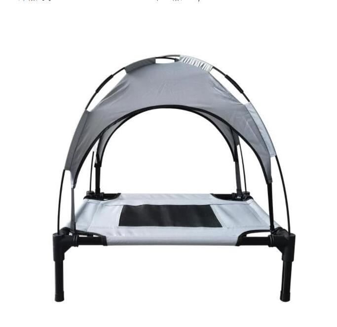 Outdoor dog tent bed travel raised pet dog bed with canopy metal frame elevated dog cot