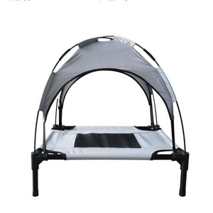 Outdoor dog tent bed travel raised pet dog bed with canopy metal frame elevated dog cot