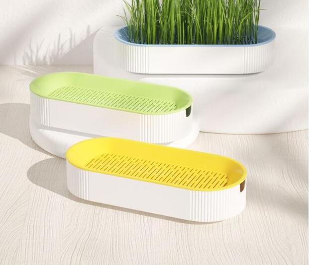 Cat Snacks t Mint Planting Cat Grass Pot Box Set Pet Supplies