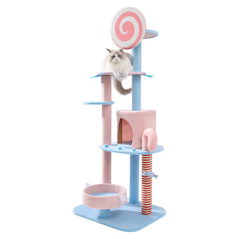 Cat Tree Nest Large Cat Tree Pink Sisal Lollipop Cat Scratching Board Cute