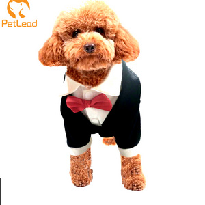 Summer Suit pants white shirt with red bows dog grooming clothes dog clothes closet top paw dog clothes