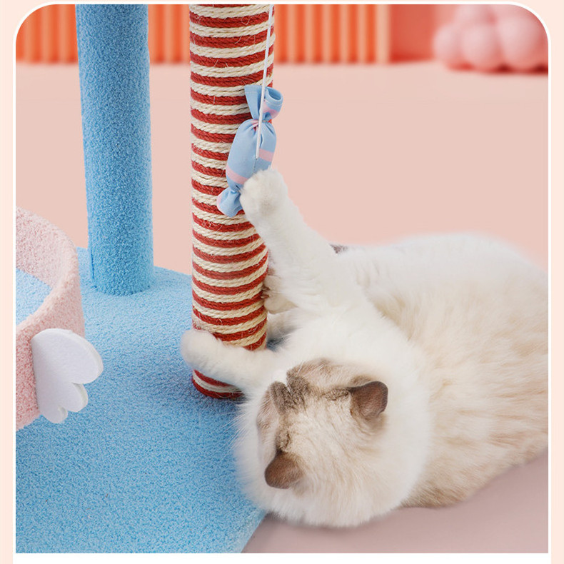 Cat Tree Nest Large Cat Tree Pink Sisal Lollipop Cat Scratching Board Cute