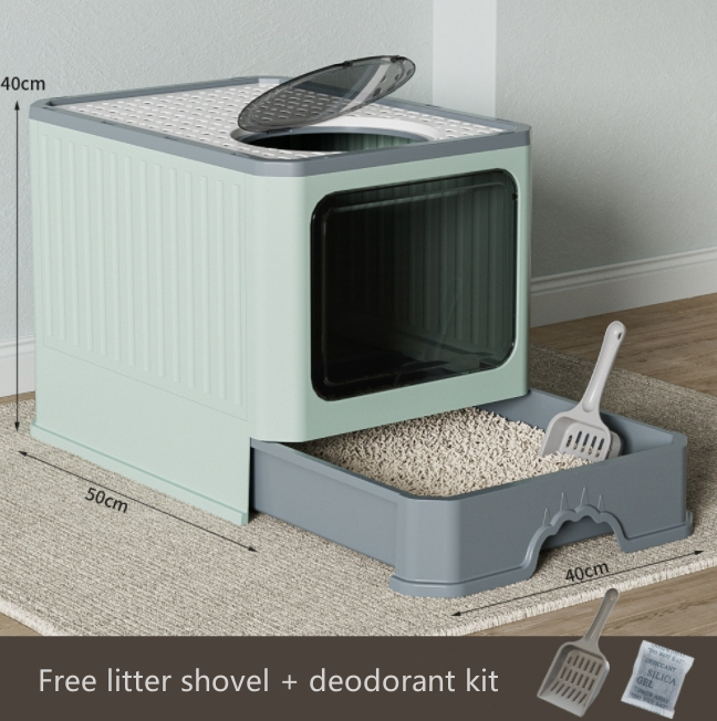 Closed Large Cat Litter Box Double Exit Deodorant And Spatter-Proof Cat Litter Box