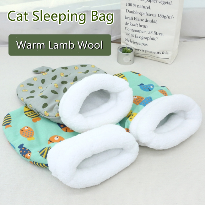 New Wholesale Cat Sleeping Bag Lamb Wool Warm Cat Cave Bed Semi-Closed Sleeping Bag For Cat