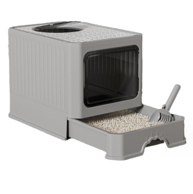 Closed Large Cat Litter Box Double Exit Deodorant And Spatter-Proof Cat Litter Box