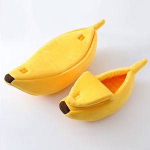 High Quality Cute Banana Shaped Pet Bed Dog And Cat Winter Soft Sponge Plush Pet Dog Bed