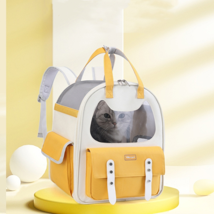 Large Capacity Outdoor Cat Backpack Carrier Double Shoulder Foldable Breathable Cat Backpack