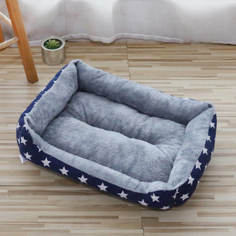 Wholesale Plush Printed Custom Dogs Cats Beds Anti Anxiety Square Dogs Beds