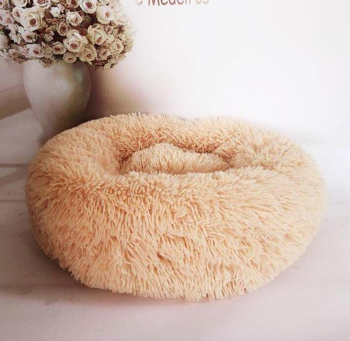 Soft Plush Round Pet Bed Washable Cats Small Dog Self Warming Indoor Snooze Sleeping bed