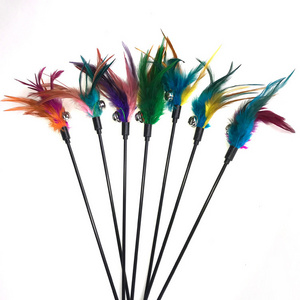 Cat Teaser Stick Interactive Colorful Cat Feather Toy Funny Cat Toy Stick