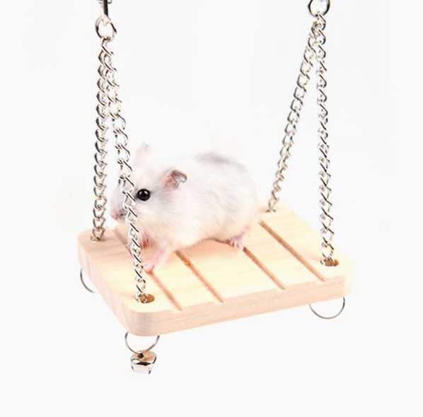 Hamster Wooden Toy Swing Hang Small Pet Toy Hamster Tooth Supplies