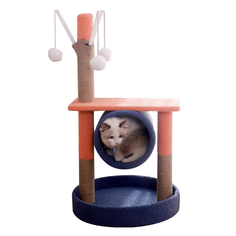 Cat Scratching Post Plush Cat Climbing Tower Ball Cat Tree Tower