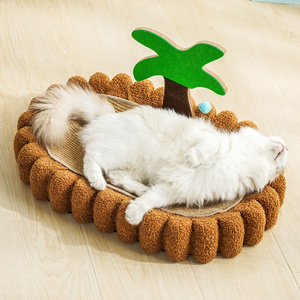 New Big Oval Basin Sisal Cat Bed Cat Scratching Board Cat Toy With Hairball