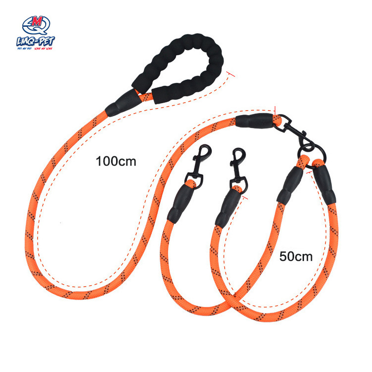 Multi-Head Rope Double-Ended Traction Rope Detachable One For Two Pet Dog Traction Leash  Nylon Double Dog Leash Kit For 2 Dogs