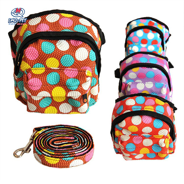 Pet Backpack Small Dog Self Mini Carrier Back Pack Pocket Saddle Bags Puppy Bag With Training Lead Leash