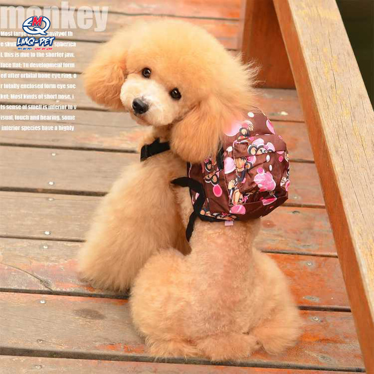 Pet Backpack Small Dog Self Mini Carrier Back Pack Pocket Saddle Bags Puppy Bag With Training Lead Leash