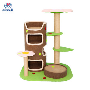 Interactive cat tree scratch board the paradise of kitty castle kitty villa nest cat pet play house sisal scratches cat tree