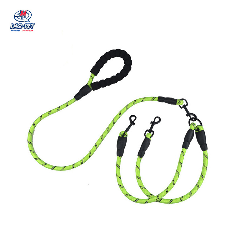 Multi-Head Rope Double-Ended Traction Rope Detachable One For Two Pet Dog Traction Leash  Nylon Double Dog Leash Kit For 2 Dogs