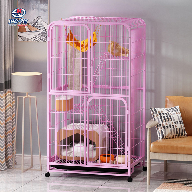 Cat Villa Large Pet House Wire Condo Cage Multiple Colors Big Space Cat Villa House Stainless Steel Cat Cage