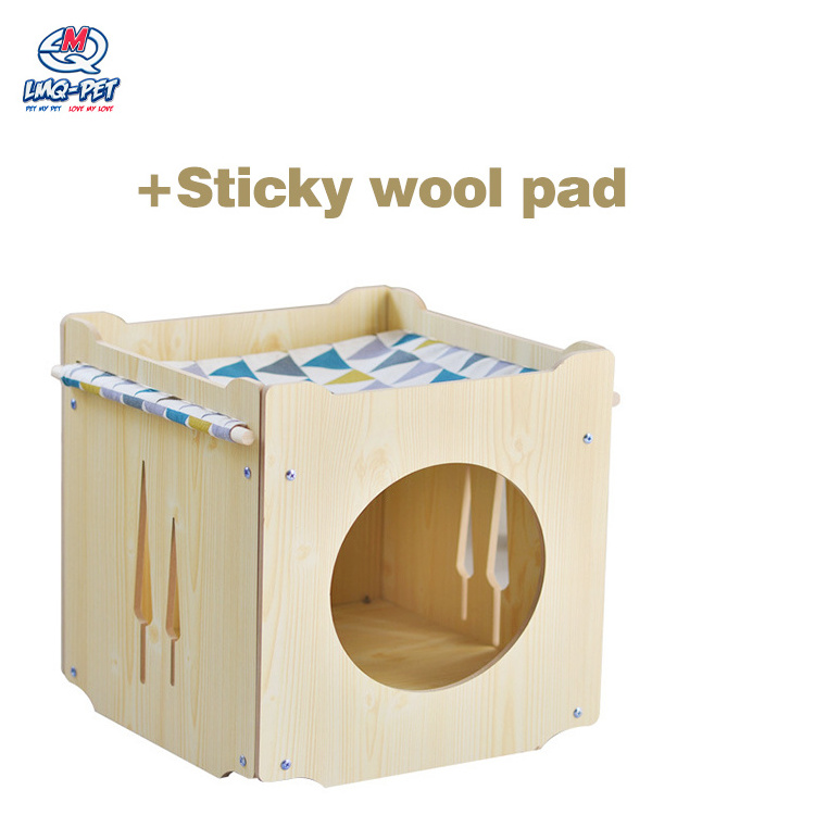 Wooden luxury pet cage whole house dog kennel house cat house indoor outdoor detachable dog bed wood pet kennel