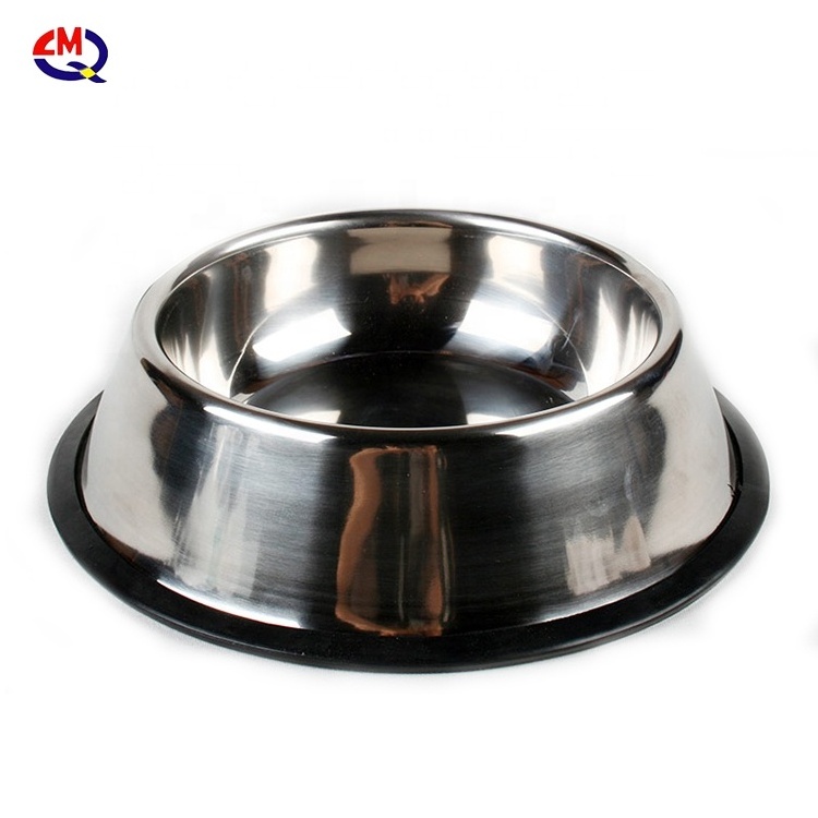 High Quality Rubber Non-slip Dog Feeder Metal Stainless Steel Pet Bowl wholesale rubber non-slip bottom pet food