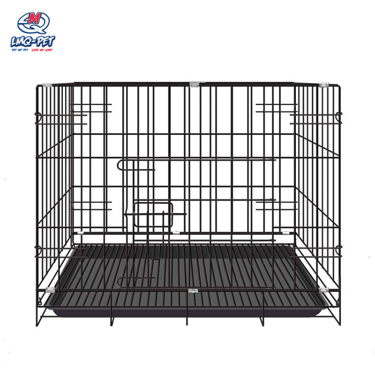 Stainless Steel Kennel Collapsible Pet Cage for Medium Dogs Travel Metal Double-Door Folding Indoor Outdoor Puppy Playpen