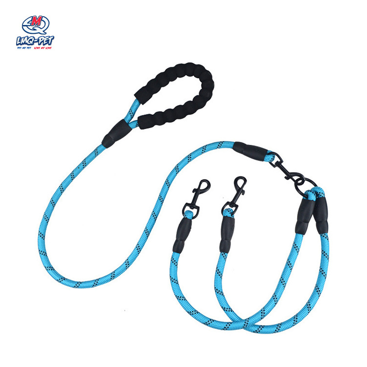 Multi-Head Rope Double-Ended Traction Rope Detachable One For Two Pet Dog Traction Leash  Nylon Double Dog Leash Kit For 2 Dogs