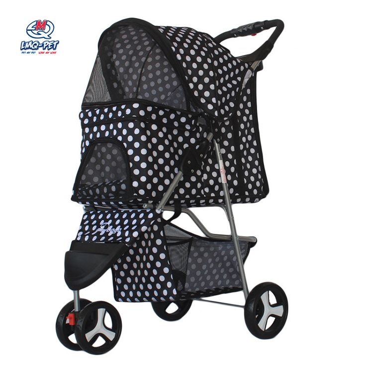 luxury folding pet stroller for dog outdoor dog strollers pet carrier trolley small dogs pet stroller for sale