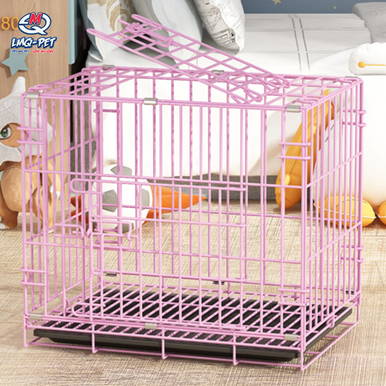 Stainless Steel Kennel Collapsible Pet Cage for Medium Dogs Travel Metal Double-Door Folding Indoor Outdoor Puppy Playpen