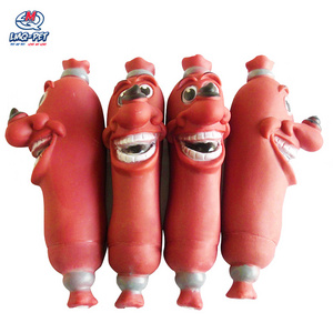 Pet Dog Sausage Chewing Toy Small Dogs Cute Pet Squeaking Fun Creative Cartoon Vinyl Pet Vocal Sausage Toy