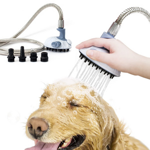 Pet Bathing Tool Pet Shower Sprayer Pet Scrubber and Dog Shower Sprayer Attachment Set