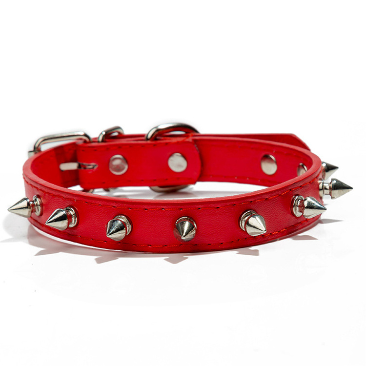 Amazon Hot Sale Pet Collar Cool Fashion Anti Bite Bullet Rivet PU Leather Collar for Dog