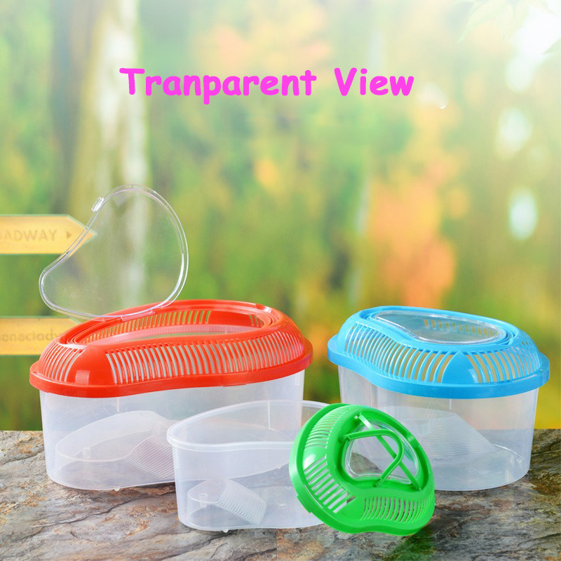 Factory Wholesale PP Plastic Transparent Turtle Transportation Box Multi Colors Fish Tank Aquarium Turtle Tank