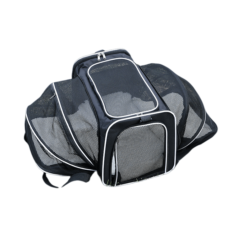 Cat Pet Airline Approved Expandable Foldable Soft Dog Carrier Open Doors Reflective Tapes Cat Travel Bag