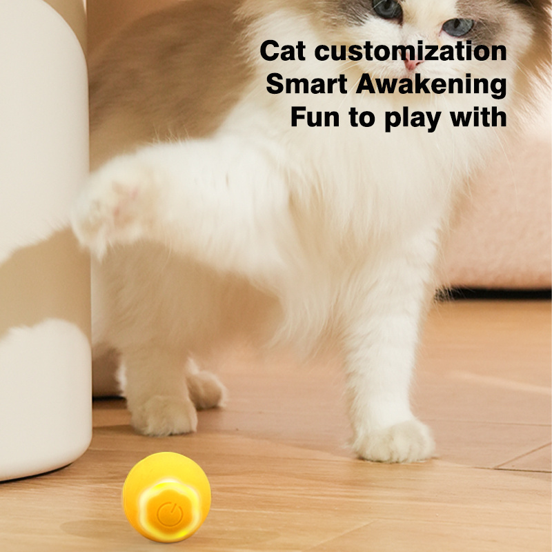 Light Up Cat Balls Play Rolling Interactive Scratching Pet Toy Manufacturer Durable Luxury Automatic Electric Smart Cat Ball