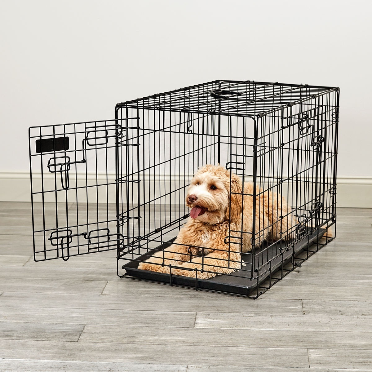 Size Customized 42'' 48'' Large Pet Kennel Double Door Animal Cage Steel Wire Dog Crate