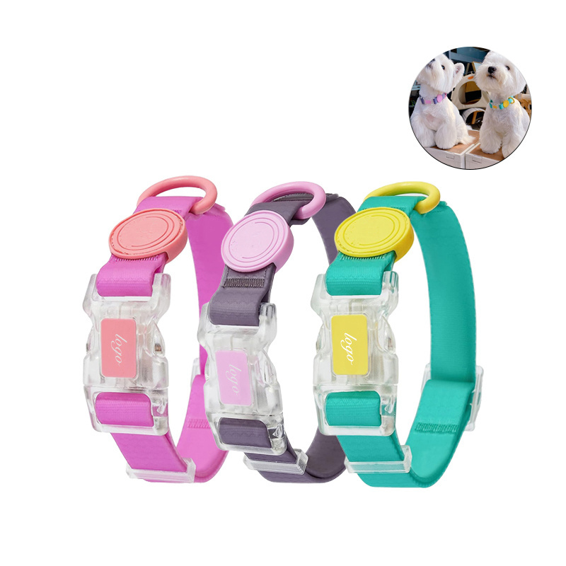 Customizable Logo Pure Color PVC Dog Collar Summer Cooling Waterproof Pet Collar with Quick Release Plastic Buckle