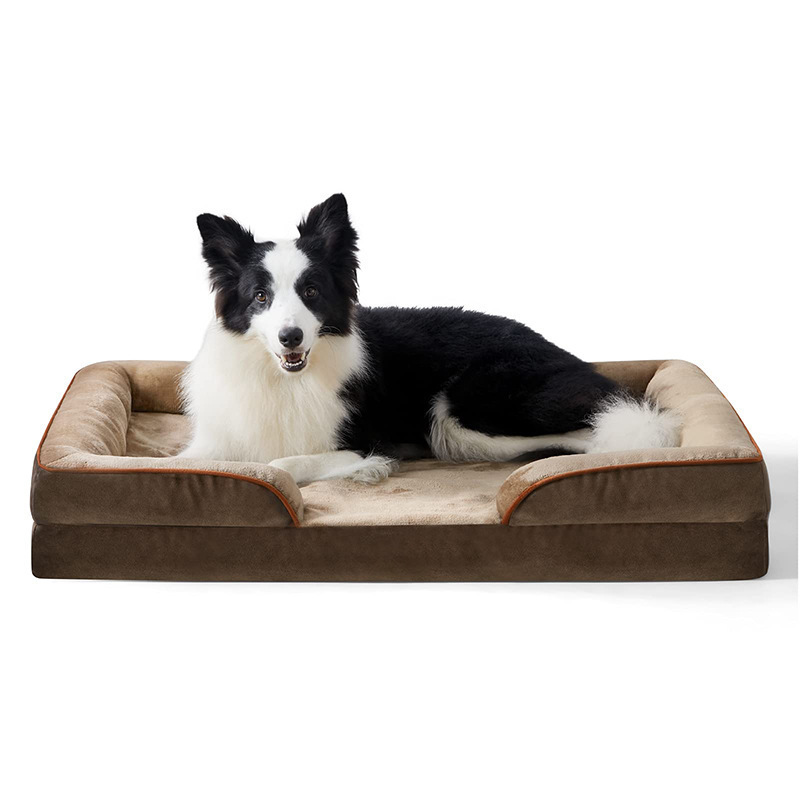 Factory Pet Supplier Plush Orthopedic Pet bed Removable Stylish washable Pet Cushion For Dog Cat Resting