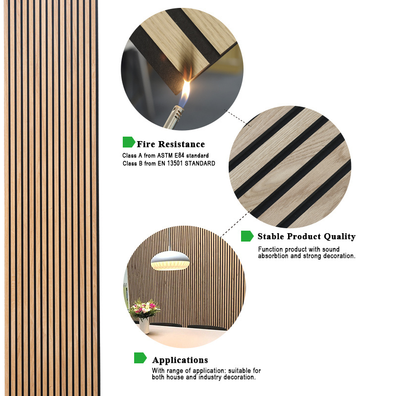 Custom Sound Proof Akupanel Veneer Slats Wooden Slatted Oak Acoustic Wall Panels akustik panel