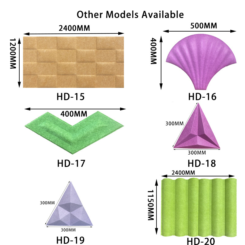 Customize Hotel 3d acoustic diffuser wall panel Felt Panels Polyester Fiber Soundproofing Pet 3D Acoustic Wall Panels