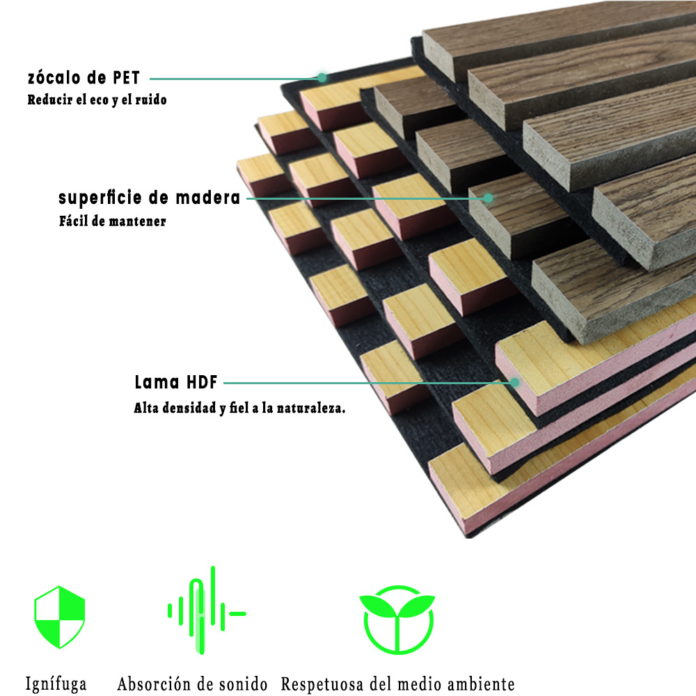 Custom Akupanel Sound Proof Decorative Mural Wood Fiber Mdf Wooden Slat Acoustic Panels For Hotel panel acusticos