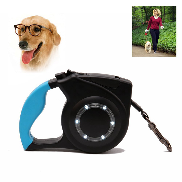 Factory wholesale dog leash with led flashlight