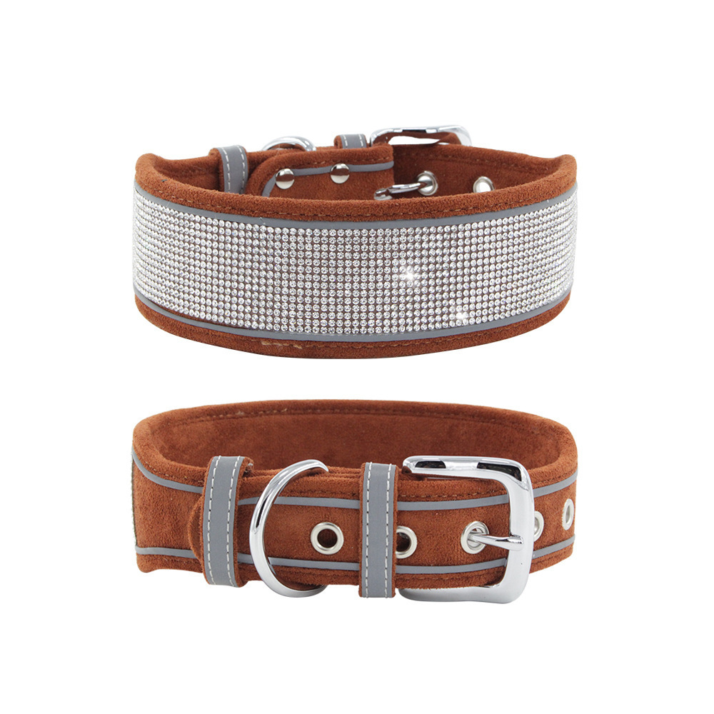 2023 New style factory adjustable wholesale dog collars bling dog collar with metal buckle