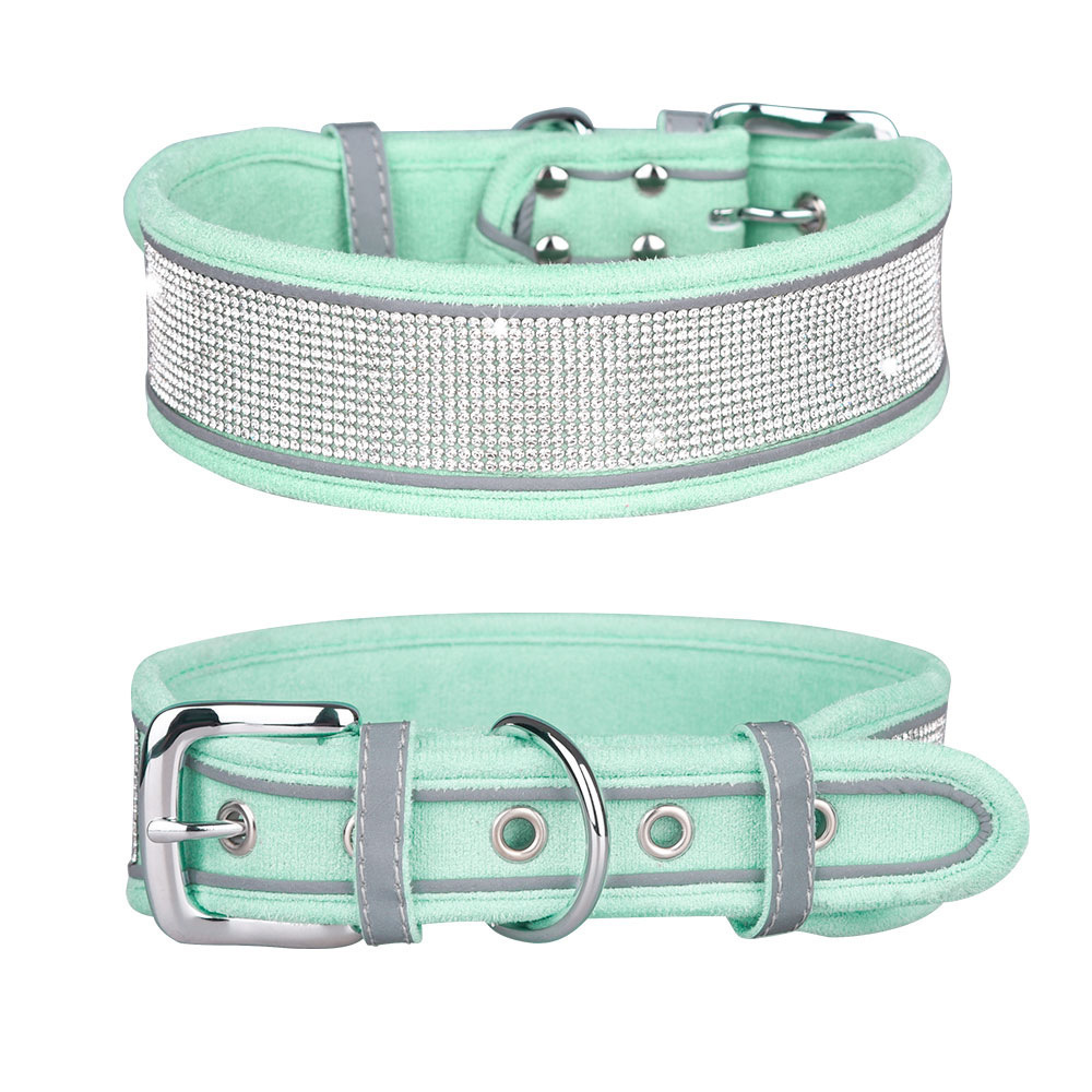 2023 New style factory adjustable wholesale dog collars bling dog collar with metal buckle