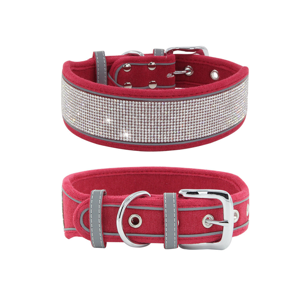 2023 New style factory adjustable wholesale dog collars bling dog collar with metal buckle