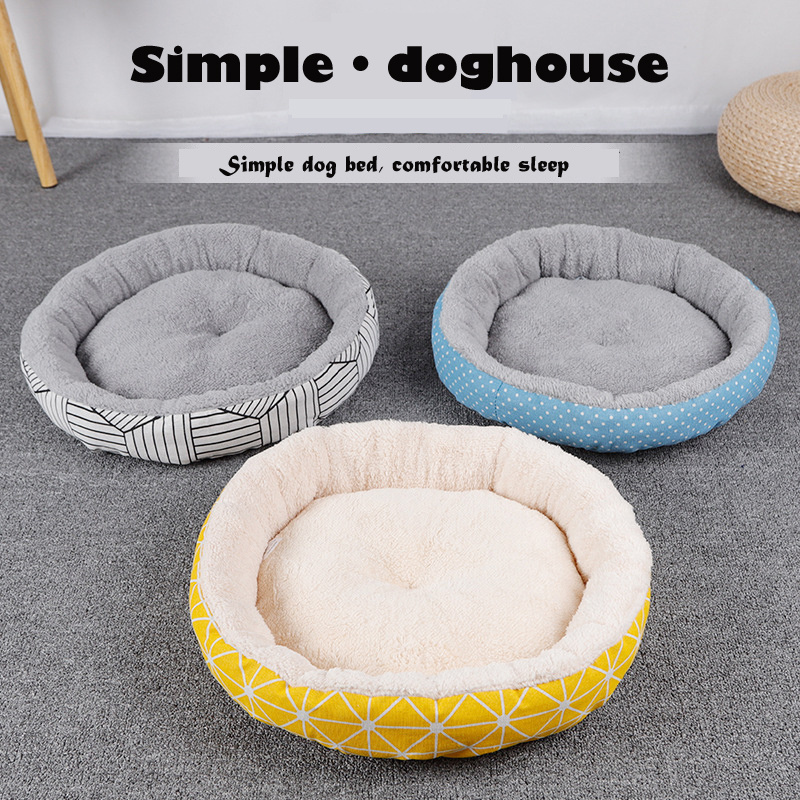 China Cute Modern Bed Cat Round Designer Canvas Cheap Pet Supplies Dog Bed