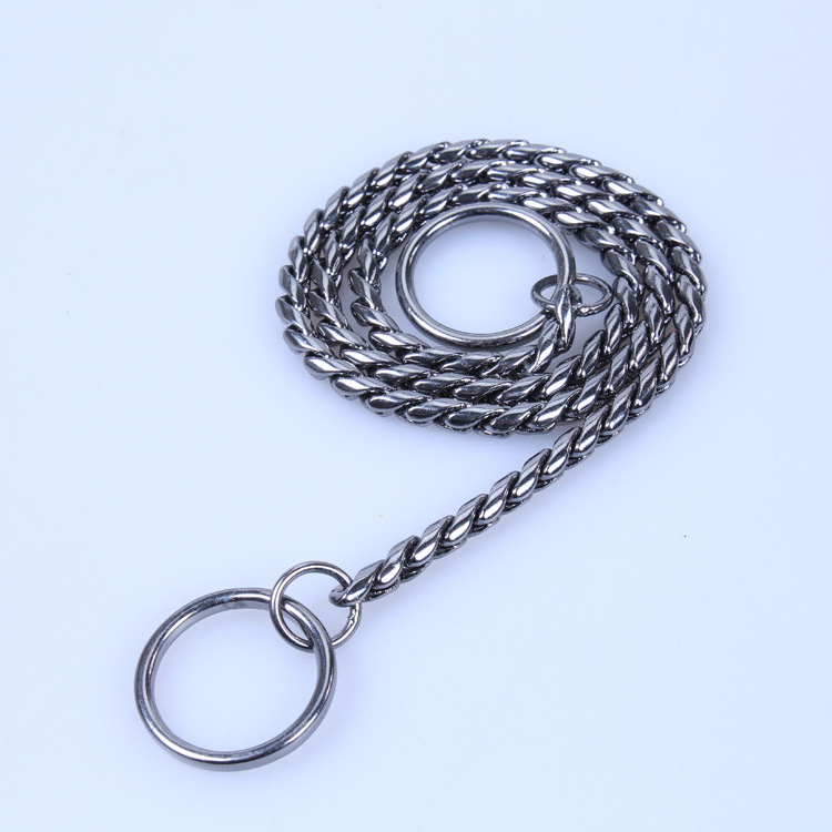 SUS304 Stainless Steel Waterproof Antirust  Pet Training Snake P Chain Dog Choke Collar for Small Medium Large Dogs