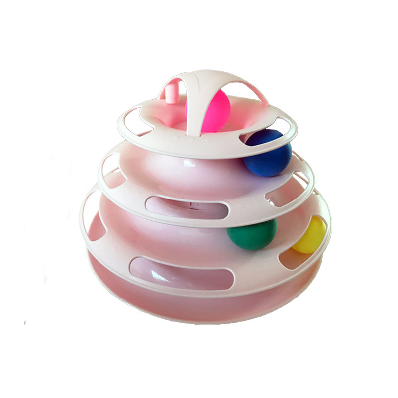 4 Layers Interactive Funny Turntable Crazy Ball Disk Cat Toy for Kitten Cats Pet Products