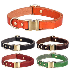 Custom high quality manufacturers fashion luxury pet fashion wholesale leather dog collars